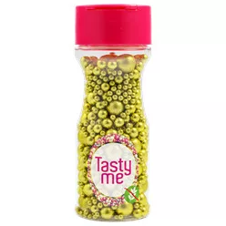 Tasty Me gluténmentes metallic pearls tortadekor mix arany 75 g – Sütési segédanyag