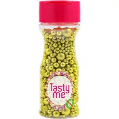 Tasty Me gluténmentes metallic pearls tortadekor mix arany 75 g – Sütési segédanyag