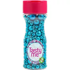 Tasty Me gluténmentes metallic pearls tortadekor mix kék 75 g – Sütési segédanyag