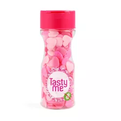 Tasty Me gluténmentes cukor tortadekor mix pink szívek 50 g – Sütési segédanyag