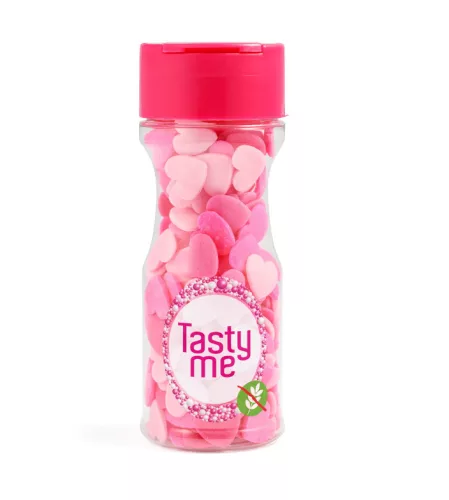 Tasty Me gluténmentes cukor tortadekor mix pink szívek 50 g – Sütési segédanyag