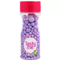 Tasty Me gluténmentes cukorgyöngy tortadekor mix viola 70 g – Sütési segédanyag
