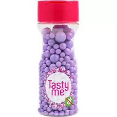 Tasty Me gluténmentes cukorgyöngy tortadekor mix viola 70 g – Sütési segédanyag