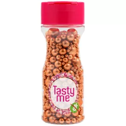 Tasty Me gluténmentes metallic pearls tortadekor mix réz 75 g – Sütési segédanyag