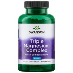 SWANSON Tripla Magnézium 400 mg / 100 kapszula - Bio és natúr étrendkiegészítők