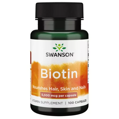 SWANSON  BIOTIN 5000 mcg/100 db - Bio és natúr étrendkiegészítők