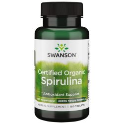   Swanson Spirulina alga (Minősített Organikus) 500 mg / 180 tabletta