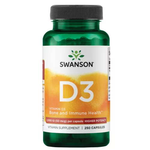 SWANSON D3 vitamin 2000NE / 250 kapszula - Bio és natúr étrendkiegészítők