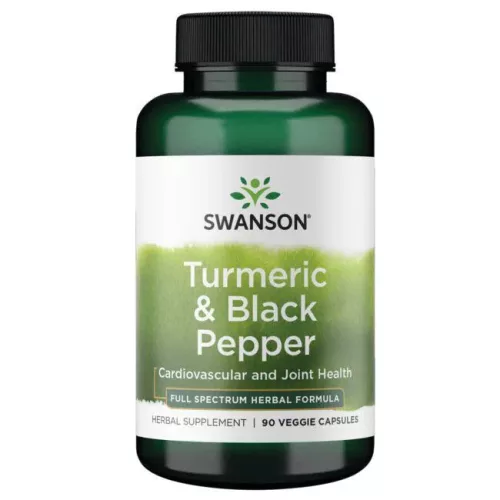 SWANSON  Kurkuma plusz fekete bors kapszula komplex/90 db - Bio és natúr étrendkiegészítők