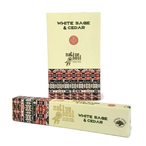 Green Tree füstölő pálcás native soul white sage cedar 15 g - Aromaterápiához és természetes wellnesshez
