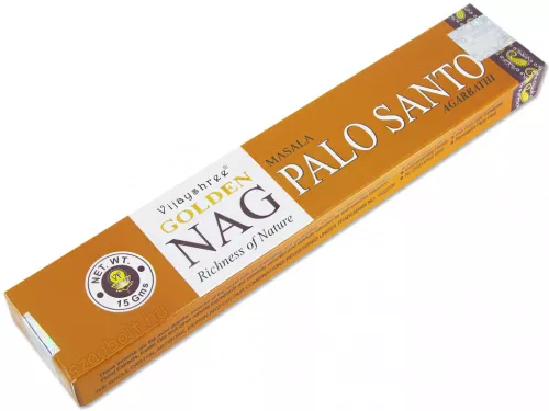 Füstölő Golden Nag Palo Santo - Aromaterápiához és természetes wellnesshez