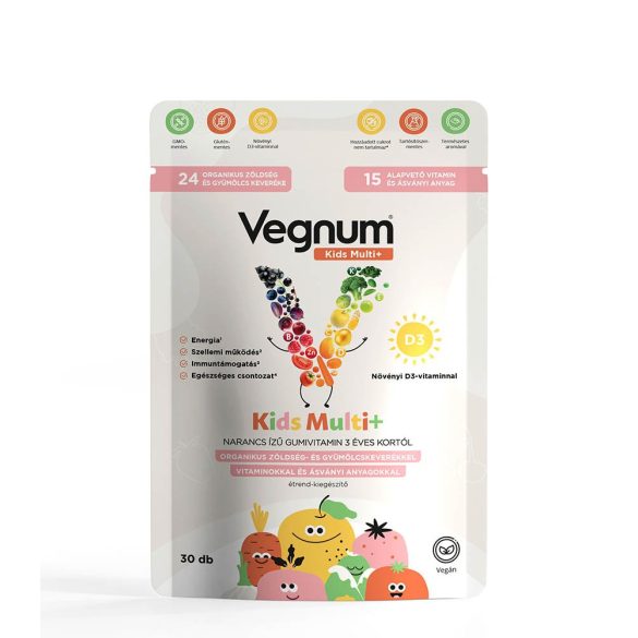 Vegnum Kids Multi+ narancs gumivitamin 30 db