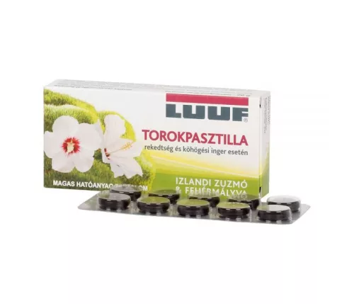 Luuf torokpasztilla izlandi zuzmóval 20 db - Bio és natúr étrendkiegészítők