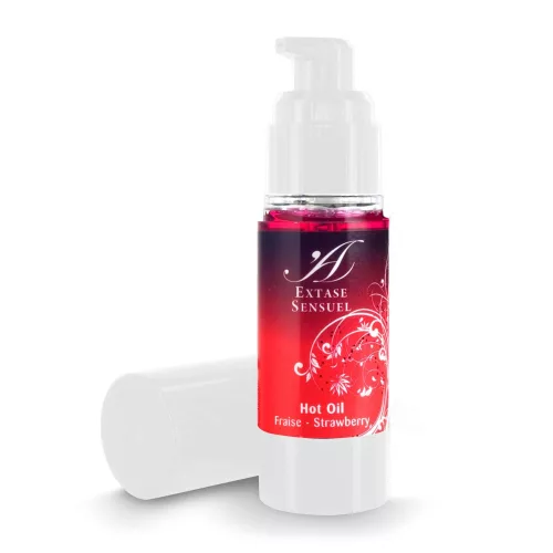 Extase Sensuel - melegítő masszázsolaj - eper (30 ml) - Bio és natúr intim termékek