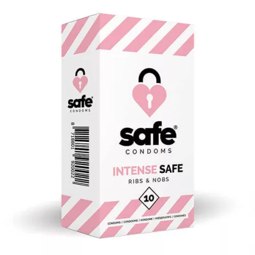 SAFE Intense Safe - bordázott-pontozott óvszer (10db) - Bio és natúr intim termékek
