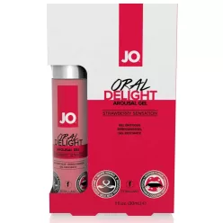 System JO Oral Delight - hűsítő, ehető síkosító - eper (30 ml) - Bio és natúr intim termékek