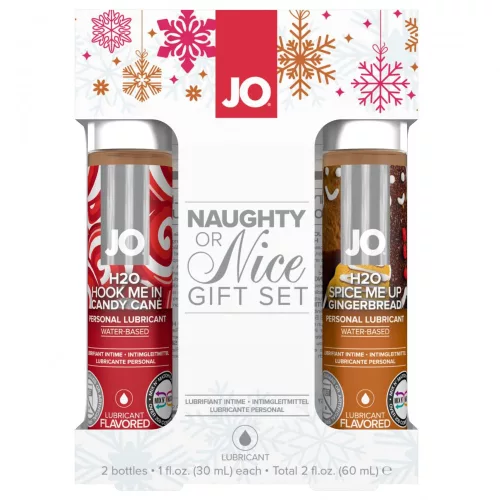 System JO Naughty - pikáns ünnepi vízbázisú síkosító szett (2x30 ml) - Bio és natúr intim termékek