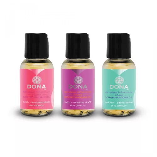 DONA Scented - mini illatos masszázsolaj szett (3 x 30 ml) - Bio és natúr intim termékek