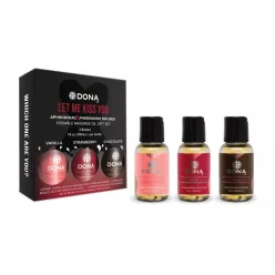 DONA Kissable - mini ízes masszázsolaj szett (3 x 30 ml) - Bio és natúr intim termékek