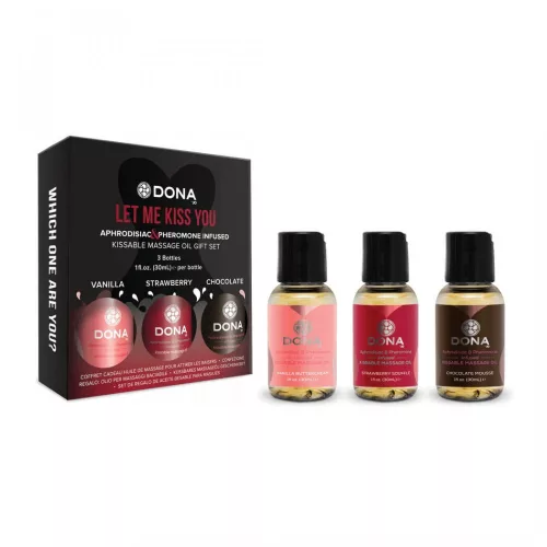 DONA Kissable - mini ízes masszázsolaj szett (3 x 30 ml) - Bio és natúr intim termékek