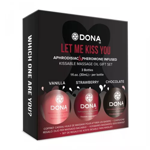 DONA Kissable - mini ízes masszázsolaj szett (3 x 30 ml) - Bio és natúr intim termékek