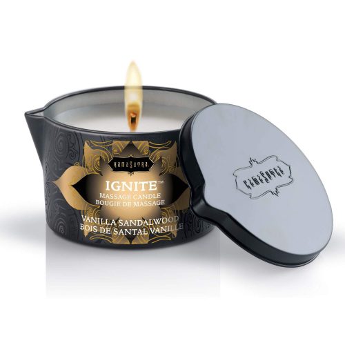 Kama Sutra - vegán masszázsgyertya - vanília-szantálfa (170 g)