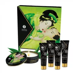 SHUNGA Geisha - zöld teás síkosító, masszázsolaj és gyertya szett (5 részes) - - Bio és natúr intim termékek