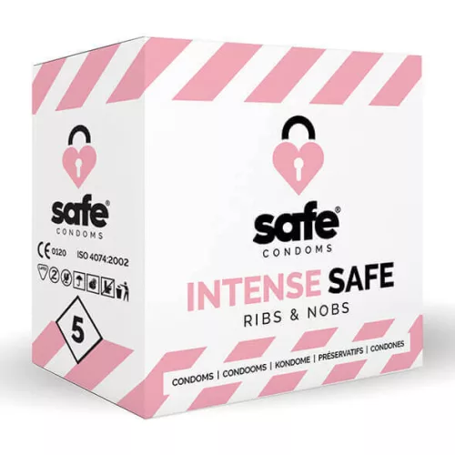 SAFE Intense Safe - bordázott-pontozott óvszer (5db) - Bio és natúr intim termékek