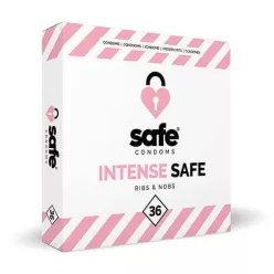 SAFE Intense Safe - Bordázott és pontozott óvszer (36 db) - Bio és natúr intim termékek