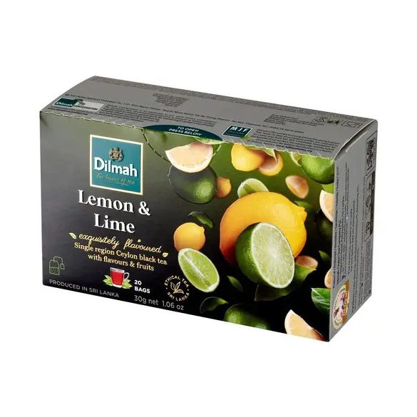 Dilmah lemon-lime aromás fekete tea aromazáró dobozban 30 g