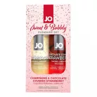 JO System Sweet & Bubble - ízes síkosító szett - pezsgő-csokis eper (2db) - Bio és natúr intim termékek