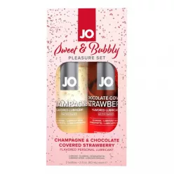 JO System Sweet & Bubble - ízes síkosító szett - pezsgő-csokis eper (2db) - Bio és natúr intim termékek