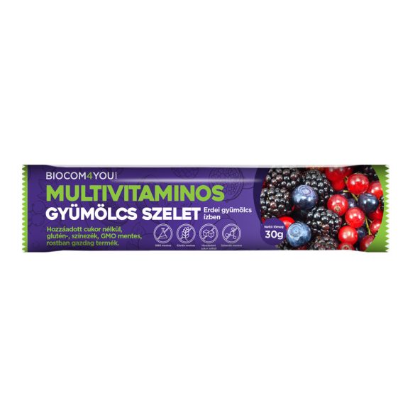 Biocom multivitaminos gyümölcs szelet 30 g