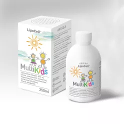 LipoCell MultiKids folyékony étrend-kiegészítő őszibarack ízben (250 ml) - Bio és natúr étrendkiegészítők
