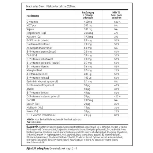 LipoCell MultiKids folyékony étrend-kiegészítő őszibarack ízben (250 ml) - Bio és natúr étrendkiegészítők