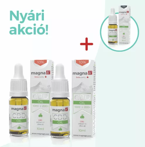 Magna akciós csomag: 2 db Magna CBD olaj 10% + ajándék Magna CBD olaj 5% - Bio és natúr étrendkiegészítők