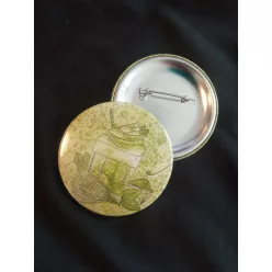   Matcha kitűző 56 mm – kézzel festett illusztráció alapján - 1 db