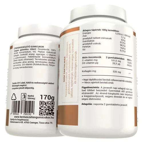 Nani PEPTAN PORC ízületvédő gumivitamin (70db) PEPTAN kollagénnel – több, mint 1 havi adag - Bio és natúr étrendkiegészítők