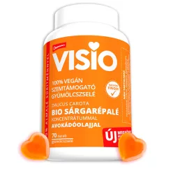 VISIO Szemtámogató gyümölcszselé (70db) bio sárgarépalé koncentrátummal – több, mint 1 havi adag, 100% vegán - Bio és natúr étrendkiegészítők