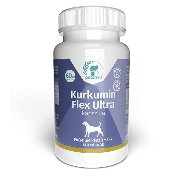 Petamin Kurkumin Flex Ultra kapszula Piperinnel és gyömbérrel kutyáknak 60 db