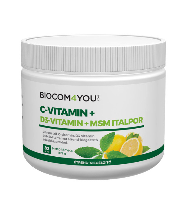 Biocom C-Vitamin+D3-Vitamin+MSM Italpor165g