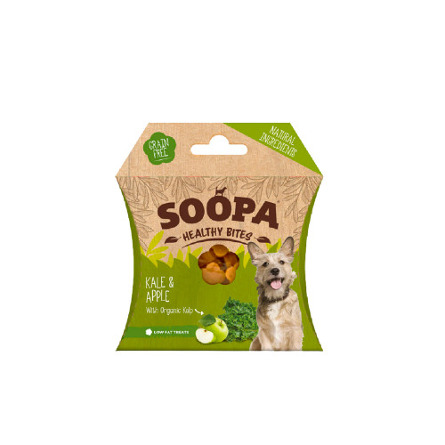 Soopa healthy bites vegán jutalomfalat fodros kel és alma 50 g