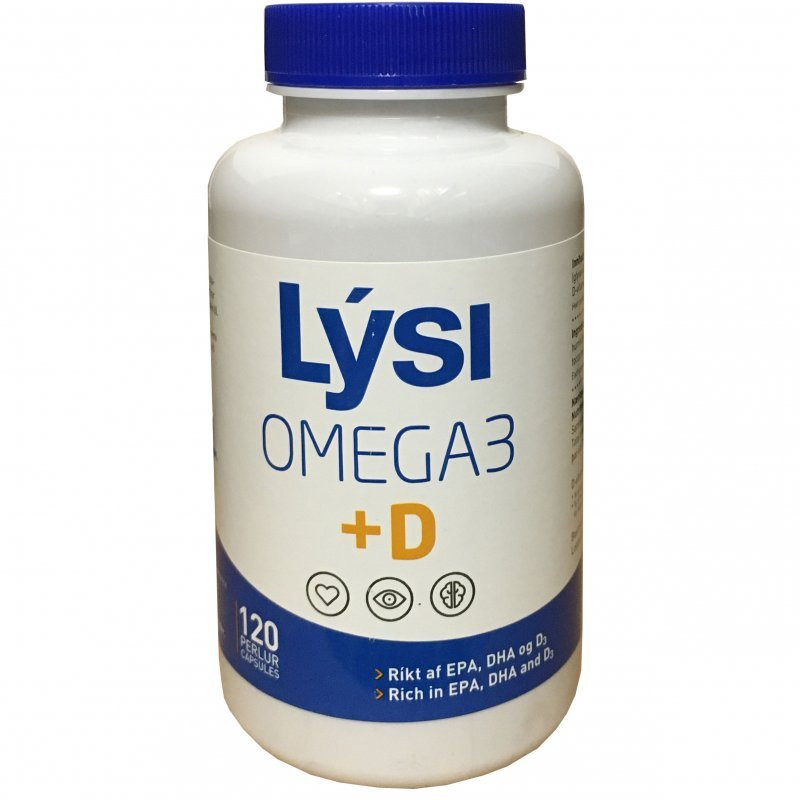 Lysi Omega-3+ D-Vitamin Halolajkapszula 120 db