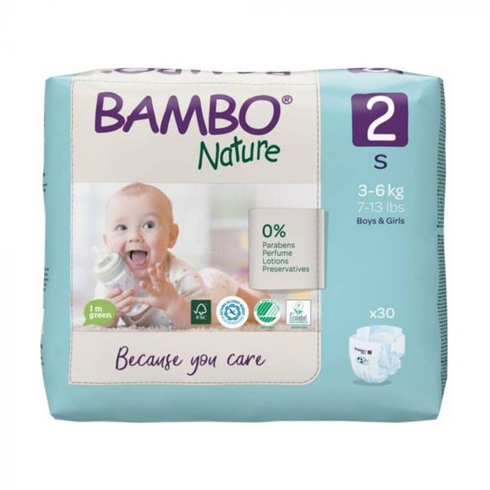 BAMBO NATURE 2 PELENKA 30 db akciós termékkép 1