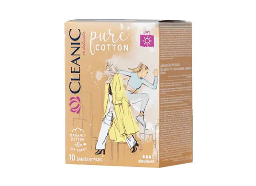 Cleanic Pure Cotton Egészségügyi Betét - Nappali 10Db  akciós termékkép 1