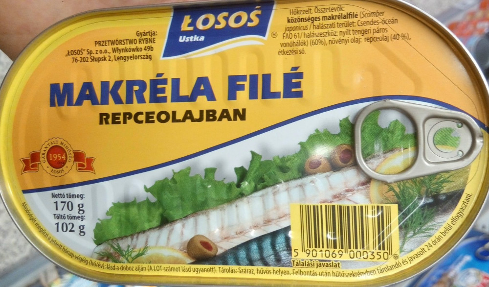 Losos makrélafilé olajban 170 g akciós termékkép 1