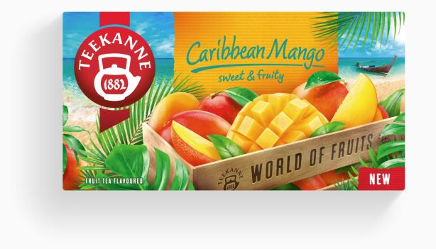 Teekanne world of fruits caribbean mangó ízű gyümölcstea 20x2,25g 45 g