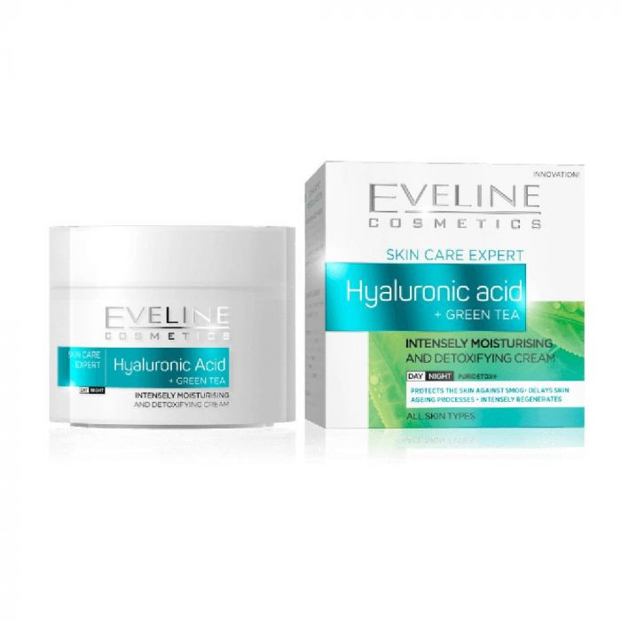 Eveline nature line hyaluronsav+zöld tea intenzív hidratáló nappali/éjszakai arckrém 50 ml