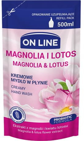 On Line Folyékony Krémszappan Utántöltő Magnólia &amp; Lótusz 500Ml akciós termékkép 1