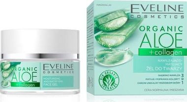 Eveline organic aloe+collagen hidratáló és mattító éjszakai és nappali arcgél 50 ml